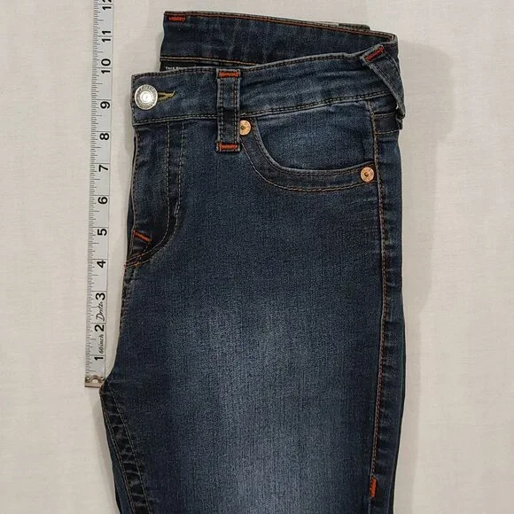 True Religion Halle Super Skinny Jeans Womens Size 31 Mid Rise Denim Blue - Picture 12 of 16